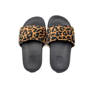 Vans Little Kids Leopard Slip-On Slides